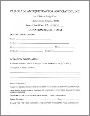Old Glade Tractors Donation Form